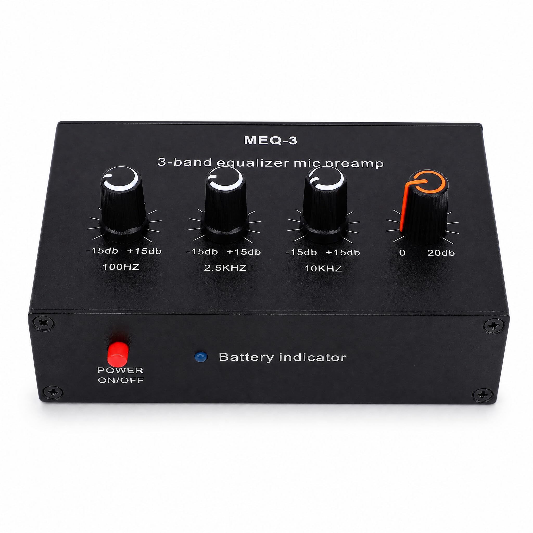 Fabater Preamplificatore Microfonico, Amplificatore di Guadagno 20 DB con Equalizzatore a 3 Bande e Circuito ALC, per Microfoni Elettrete a Condensatore Dinamici, Ingresso Uscita