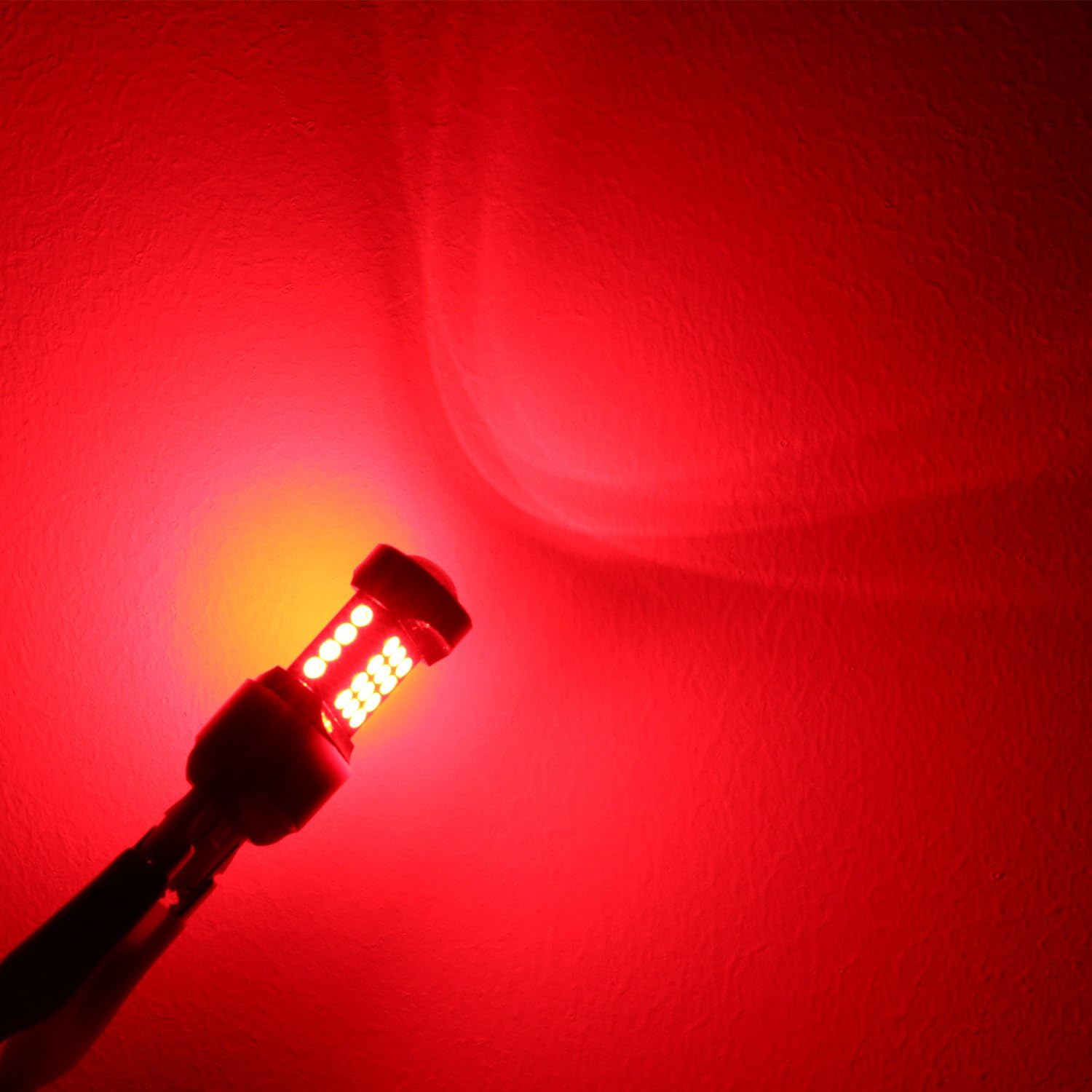 Alla Lighting T20 W21W 7443 7440 LED Bulbs, Red Turn Signal, Brake Stop, Tail Lights, 7440LL 7443LL High Power Super Bright Replacement