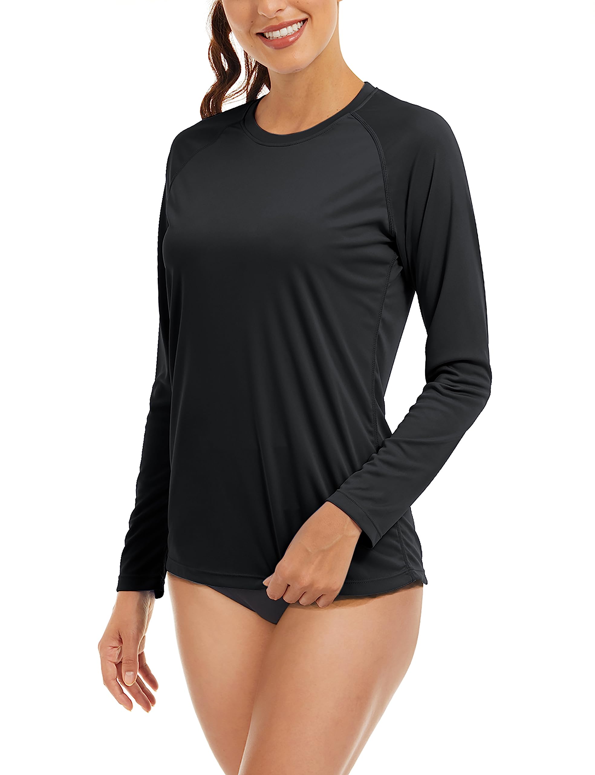 Women's Long Sleeve Shirts UPF 50+ Rashguard Sun Protection Running Hiking T Shirt Beach Water Swim Shirts