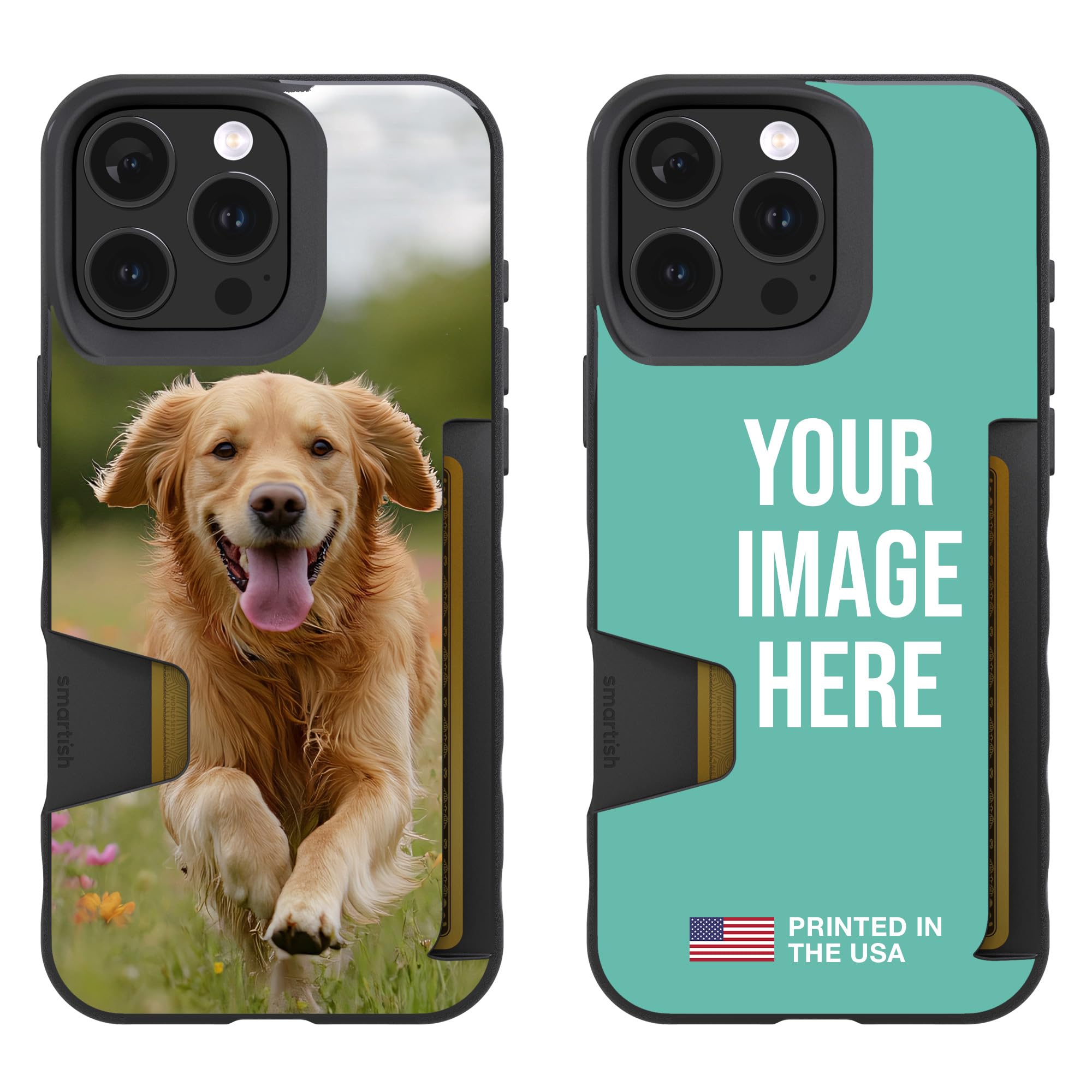 Smartish Custom iPhone 16 Pro Max Case - Wallet Slayer Vol. 1 Card Case [Personalized Photo Cover] - Upload Your Own Picture - Protective Credit Card