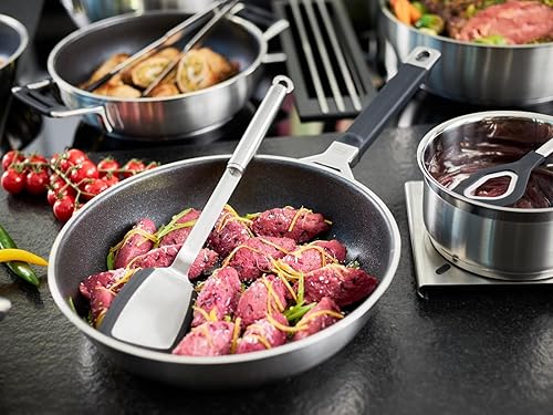 Miniatura 4 de Rösle Silence Pro - Sartén con revestimiento antiadherente resistente a los arañazos ProResist, mango de silicona, 12.6 in, acero inoxidable 1810,