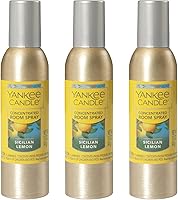 Yankee Candle Sicilian Lemon Concentrated Room Spray, 1.5oz Pack of 3 - Zesty Fresh Home Fragrance Instant Refresh