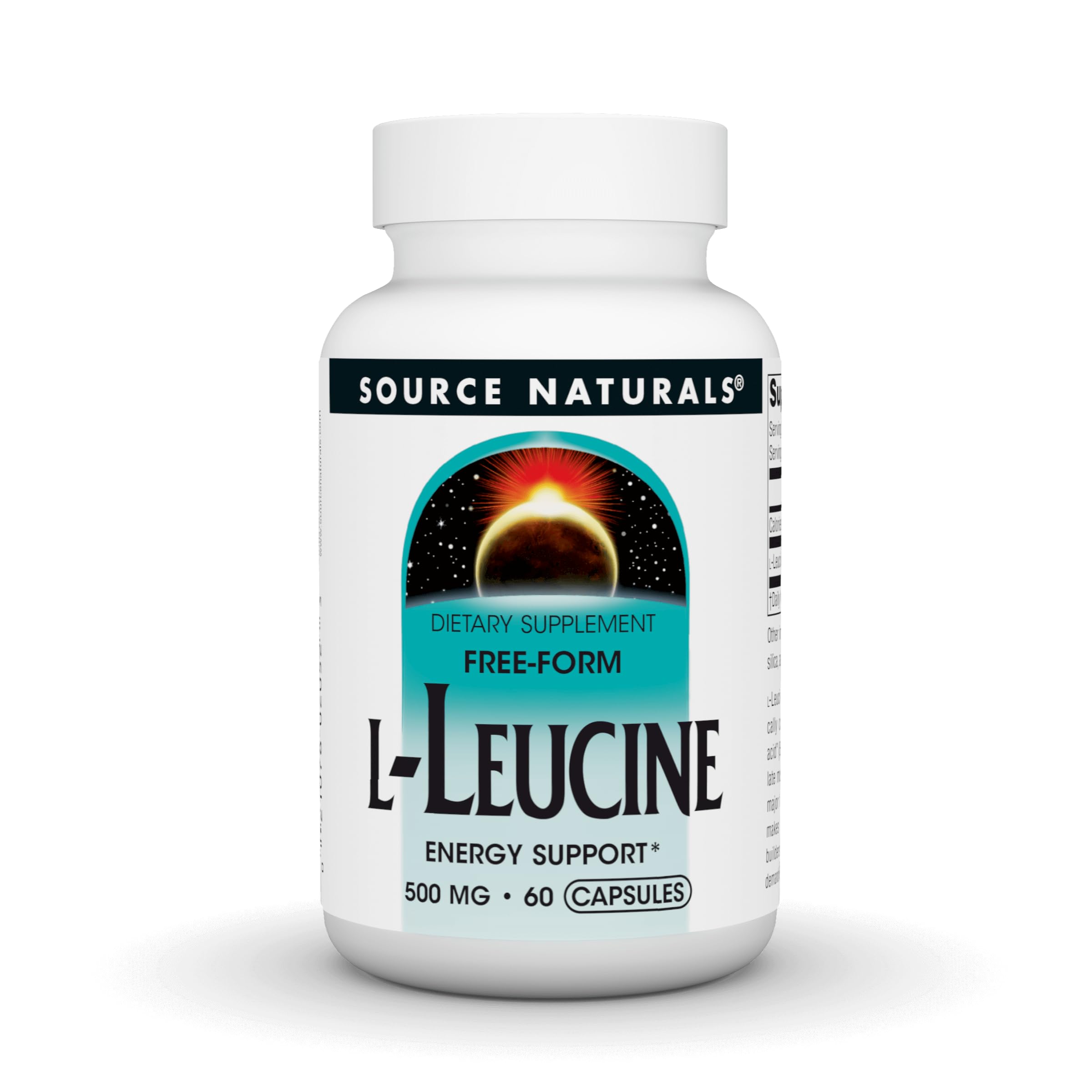 Source Naturals, Free Form L-Leucine - 500 mg -60 Capsules 60 Count (Pack of 1)