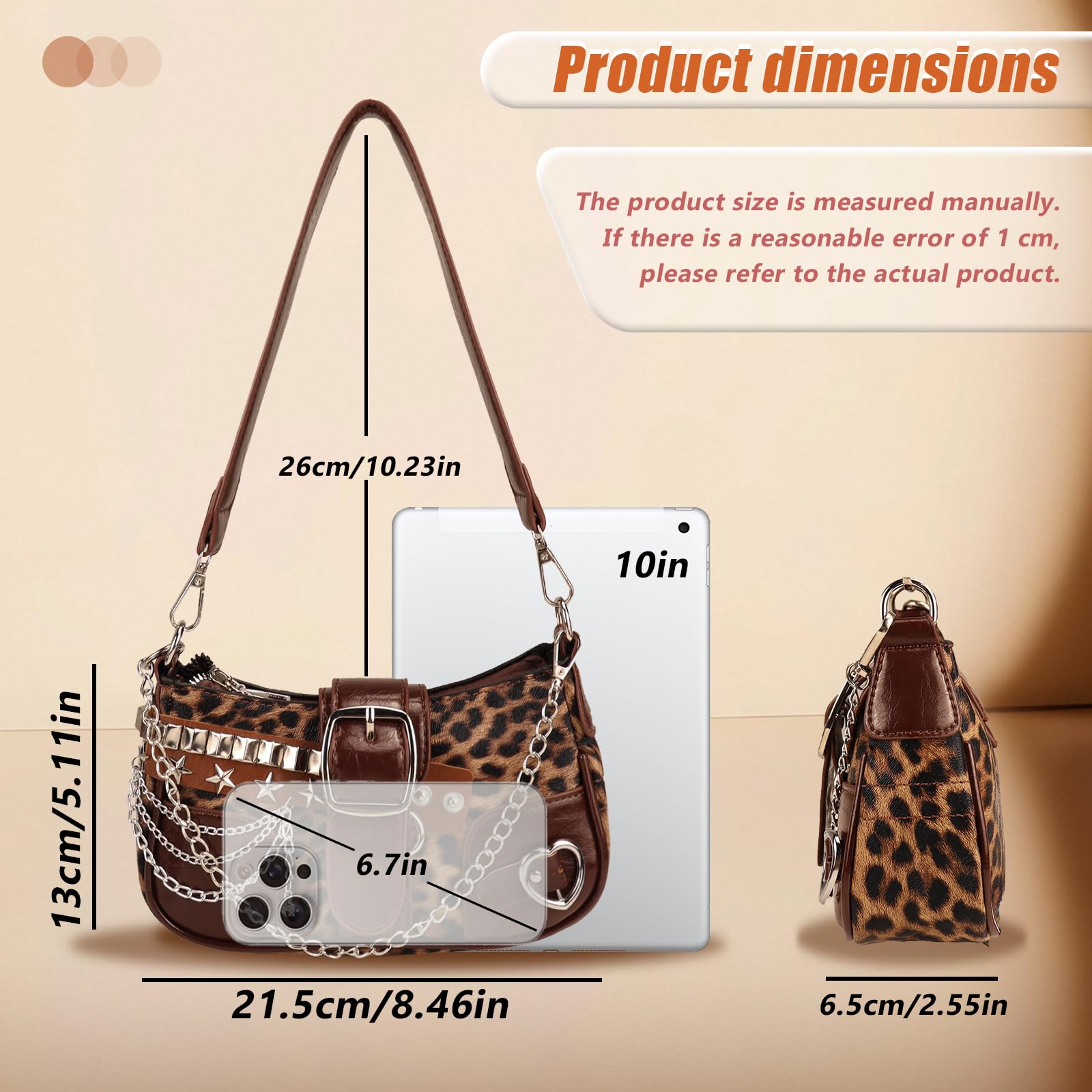 AfitLulu Mała damska torba na ramię z denimu, z łańcuszkiem na rękę i odpinanym paskiem na ramię, mała Y2k Fashion torba na ramię Hobo Bag z zamkiem błyskawicznym