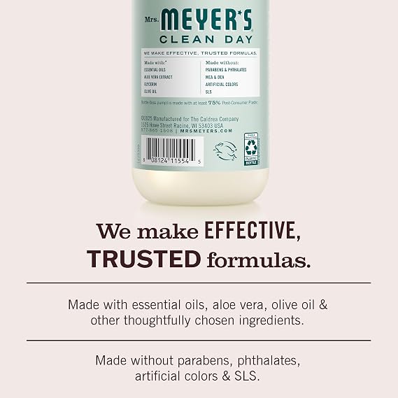 MRS. MEYER'S CLEAN DAY Hand Soap, Birchwood Scent, 12.5 Fl Oz Bottle - 3 Pack