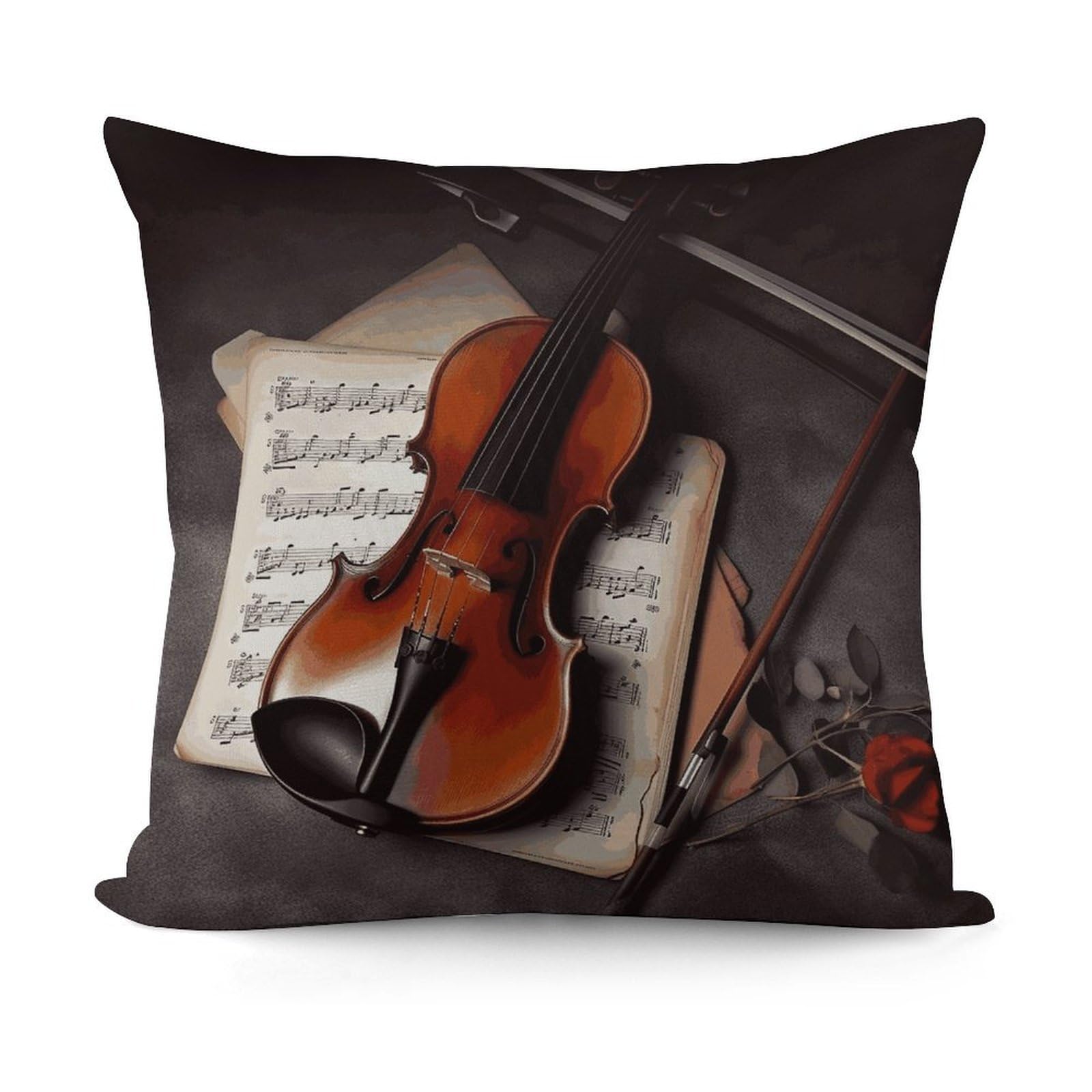 VstaDank Violin Sheet Music_78030672 Throw Pillow Covers 18x18 Inch Soft Couch Home Decor Cushion Cover Comfortable Plush Square Cushion Case Farmhouse Decorative Pillowcase for Living Couch