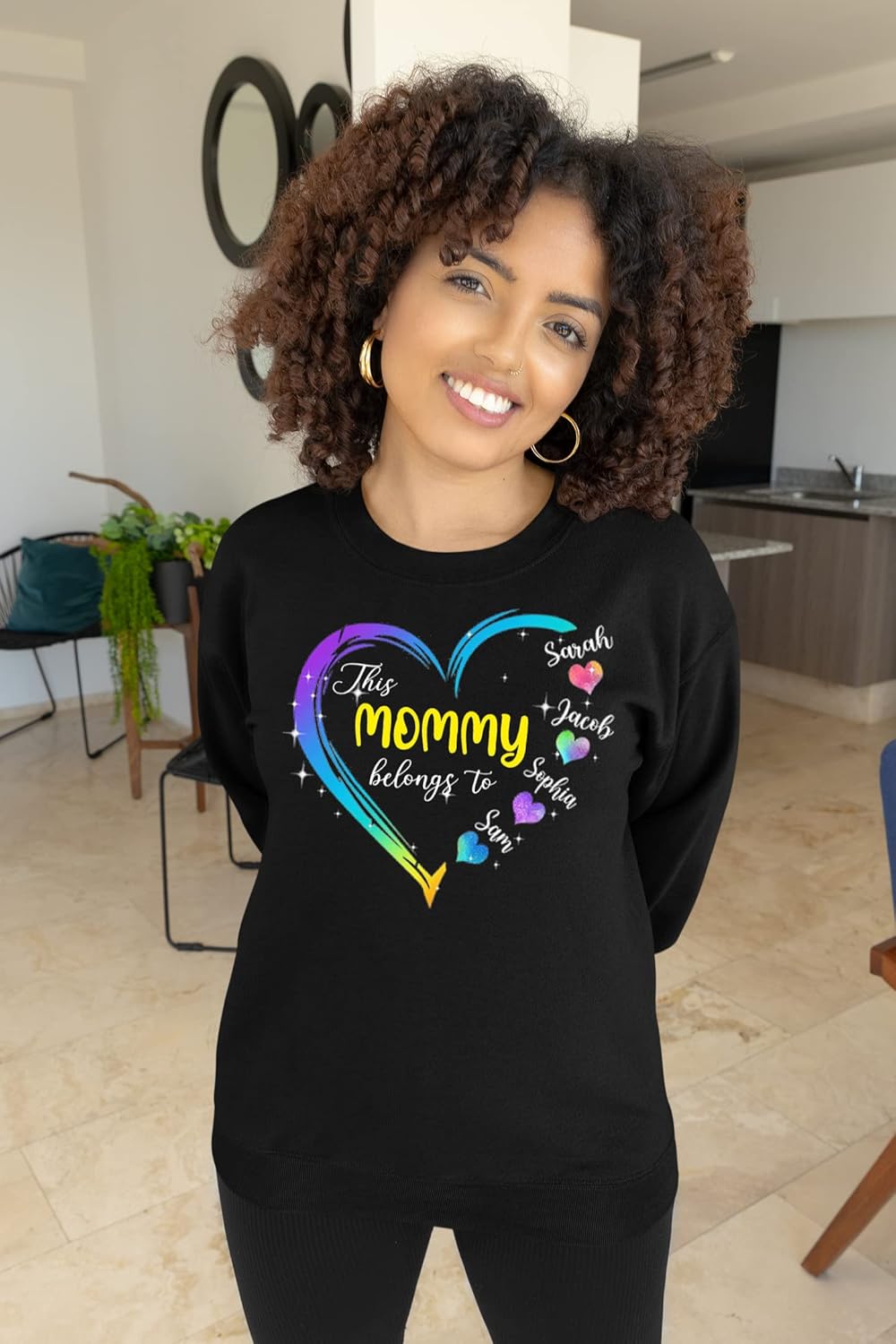 LOVELYPOD Personalized Mother's Day Shirts - Grandma Heart T-Shirt, Mom, Casual Graphic Tee S-4XL - Image 3
