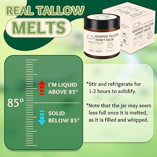 Miniatura 18 de Sargo de ternera para la piel, sargo y bálsamo de miel, 100% sarga de res natural para la cara, sargo de res orgánico alimentado con pasto y bálsamo