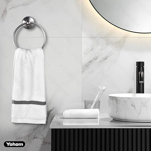 Miniatura 4 de YOHOM Toallero con ventosa para toalla de mano para baño, con succión al vacío, soporte para paños de cocina para pared de ducha, sin taladro,