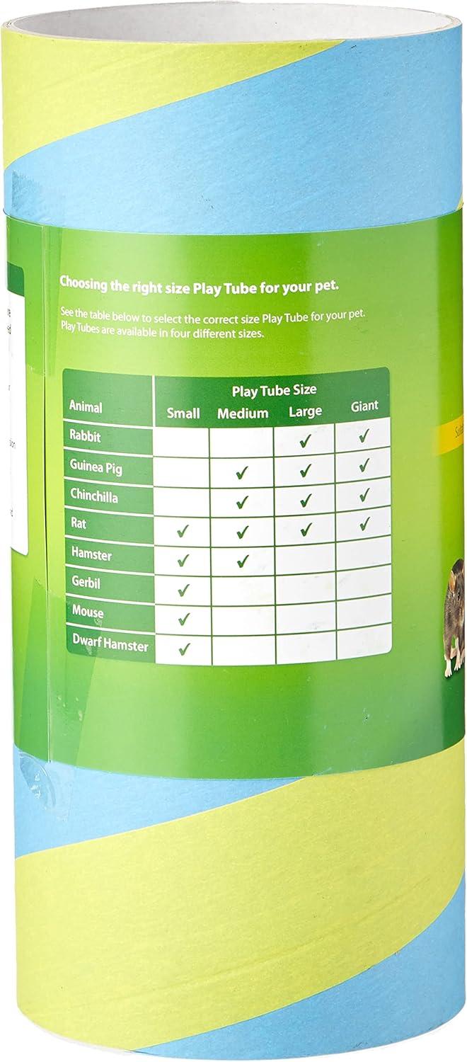 Walter Harrison's Small Animal Portable Play Tube, Hideaway Exercise Pet Tunnel for Guinea Pigs, Chinchillas, Hamsters, Rats - Medium - 10 cm