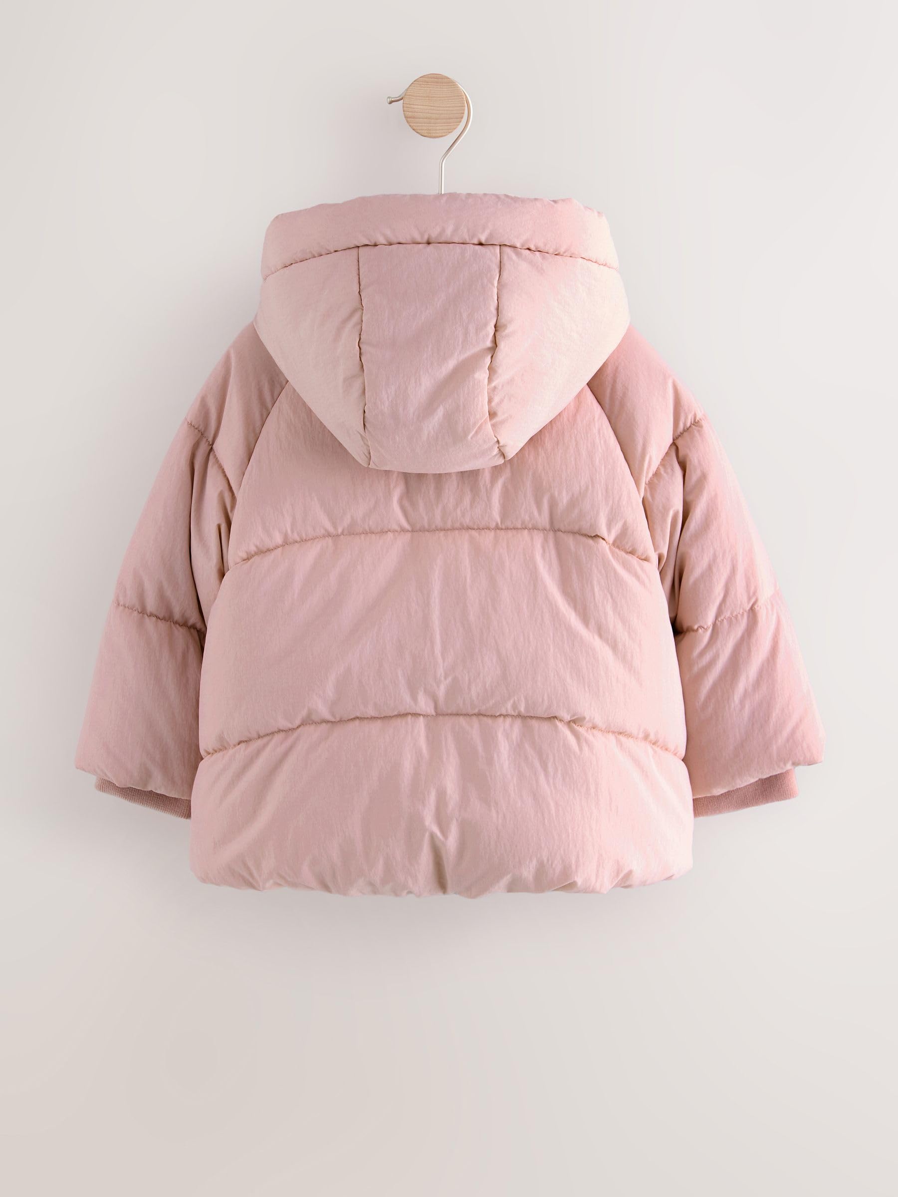 NEXT Fille Manteau rembourré imperméable avec doublure en fausse fourrure