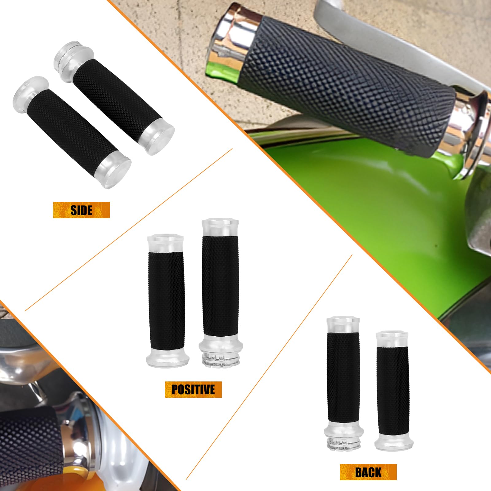 Poignee Moto HCmotorku Poignu00e9es De Guidon De Moto De 25 Mm Pour Harley Touring Sportster 883 XL Dyna Softail Noir Poignée Moto