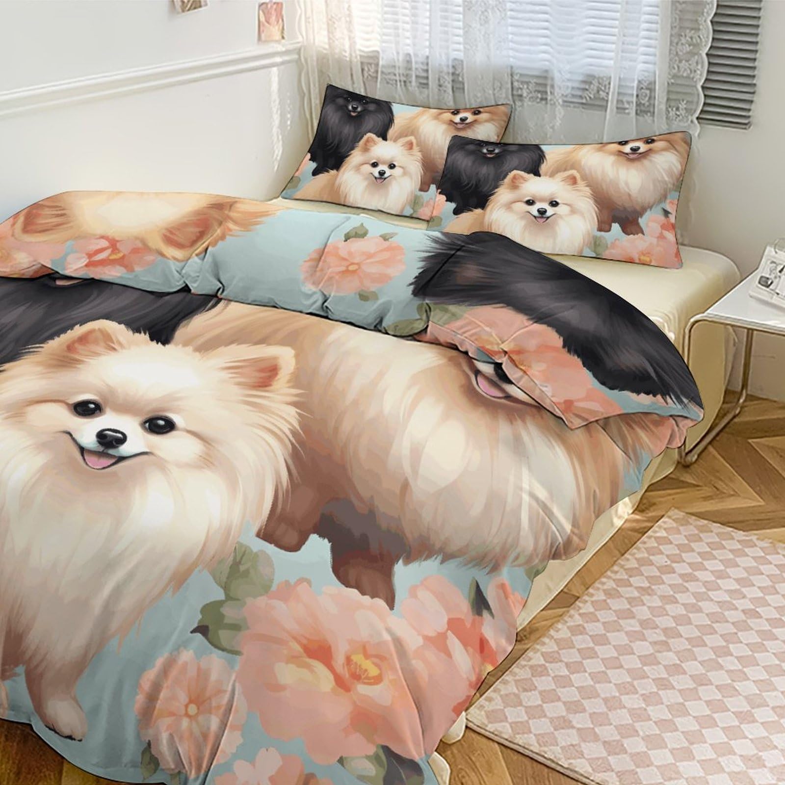 Housse de couette ultra douce et respirante 3 pièces avec fermeture éclair pour lit