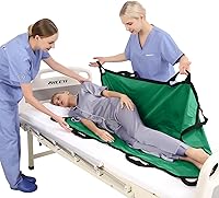 Vista 10 de Almohadilla de cama multiusos de 55 x 36 pulgadas con asas reforzadas, sábana para paciente reutilizable y lavable para girar, levantar y Negro