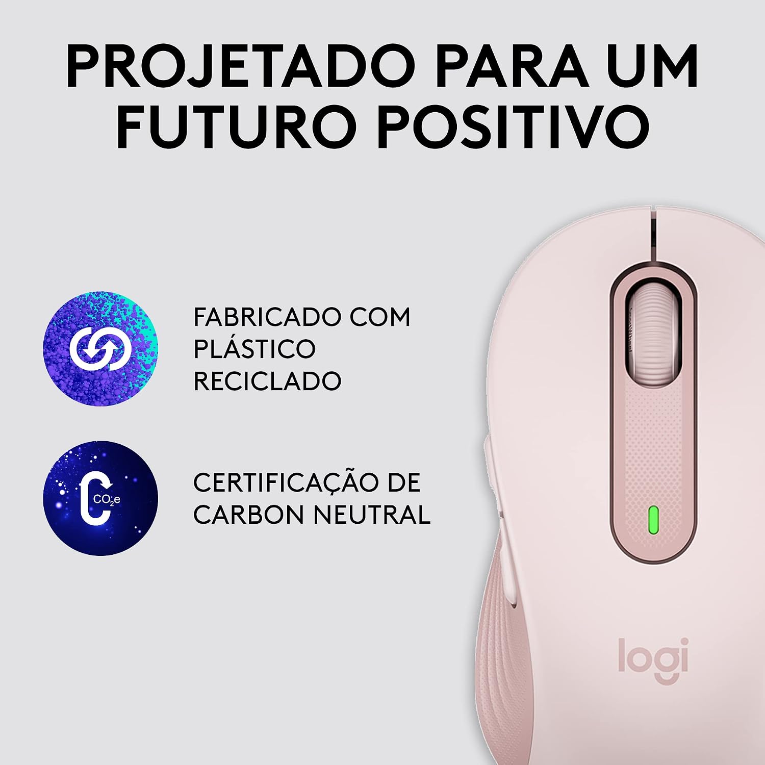 Mouse Sem Fio Logitech Signature M650 com Design de Tamanho Compacto, Clique Silencioso, Botões Laterais Personalizáveis, Conexão USB e Bluetooth - Rose
