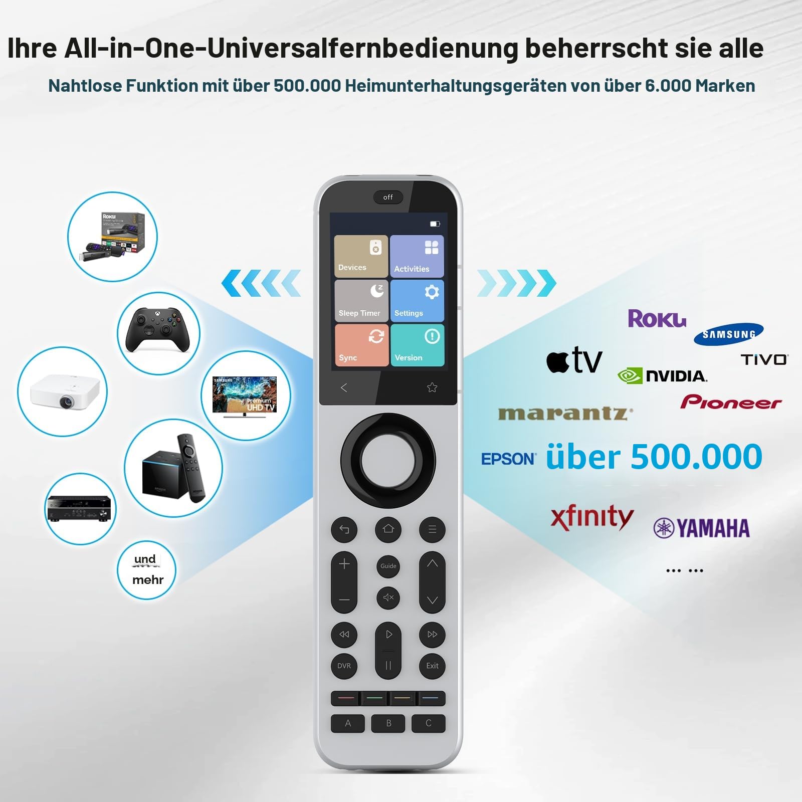 Sofabaton X2 Universal-Fernbedienung mit Hub und Ladestation. Universal-Fernbedienung für TV, Alexa, Google Assistant. Unterstützt anpassbare Aktivitäten. Kompatibel mit WLAN, Bluetooth, IR-Geräten.