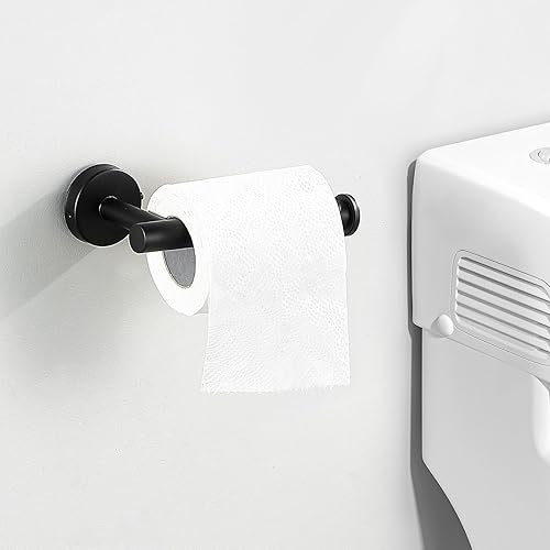 Miniatura 5 de Juego de accesorios de baño de 5 piezas, color negro mate, juego de accesorios de baño de acero inoxidable, juego de barra de toallas de baño,