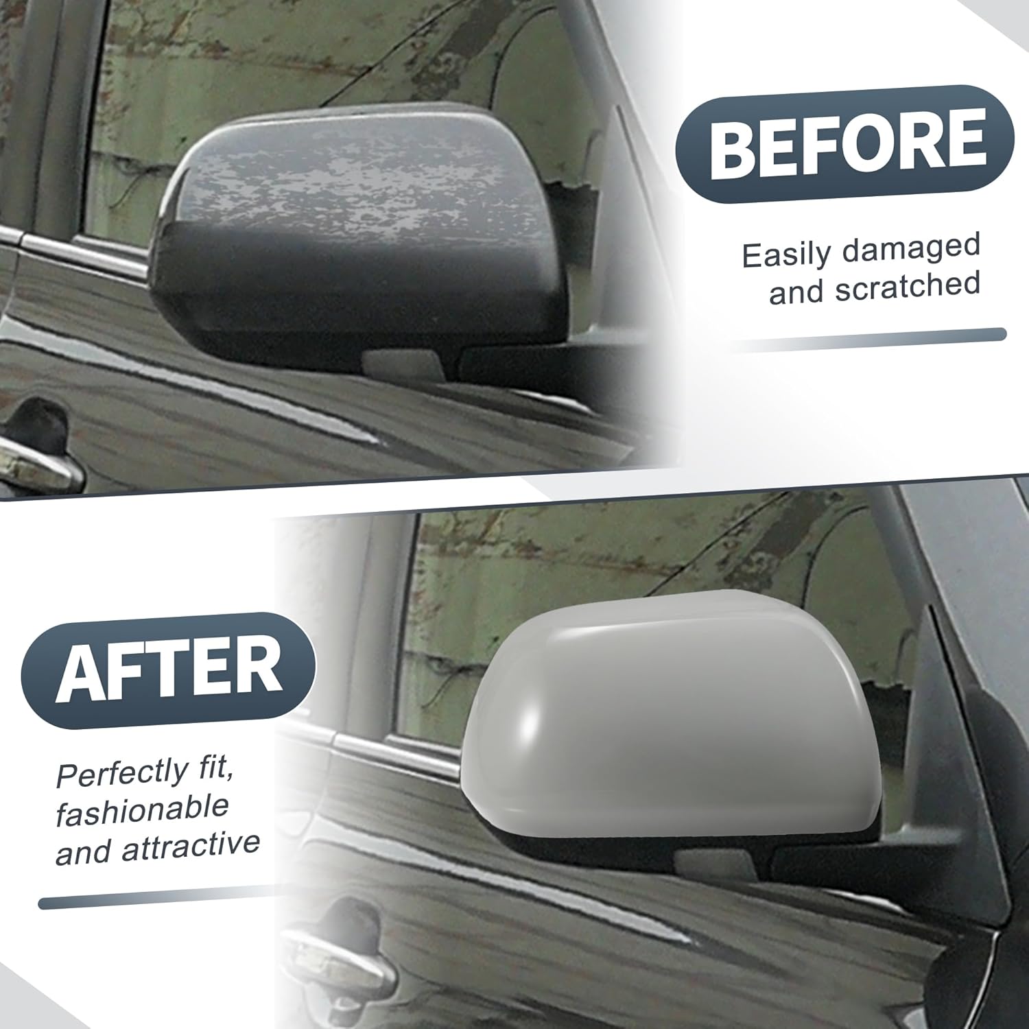 X AUTOHAUX Car Rear View Right Passenger Side Mirror Cover Cap Replacement Gray for Toyota Highlander 2009-2014 Mirror Guard Covers Exterior Decoration Trims