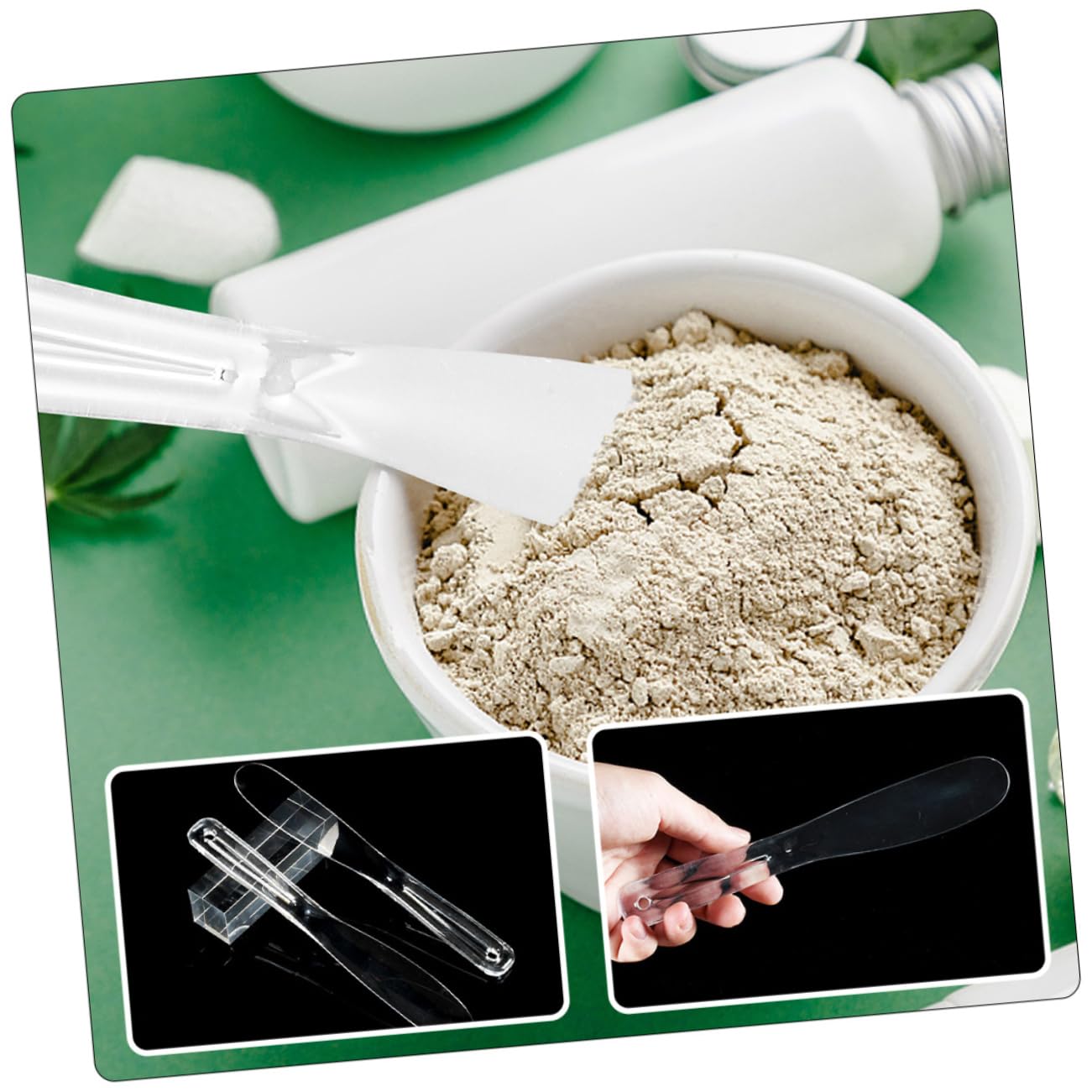 Beavorty Abs Material 6pcs Facial Mask Brush Makeup Mask Spoon Condition Stick Easy to Clean