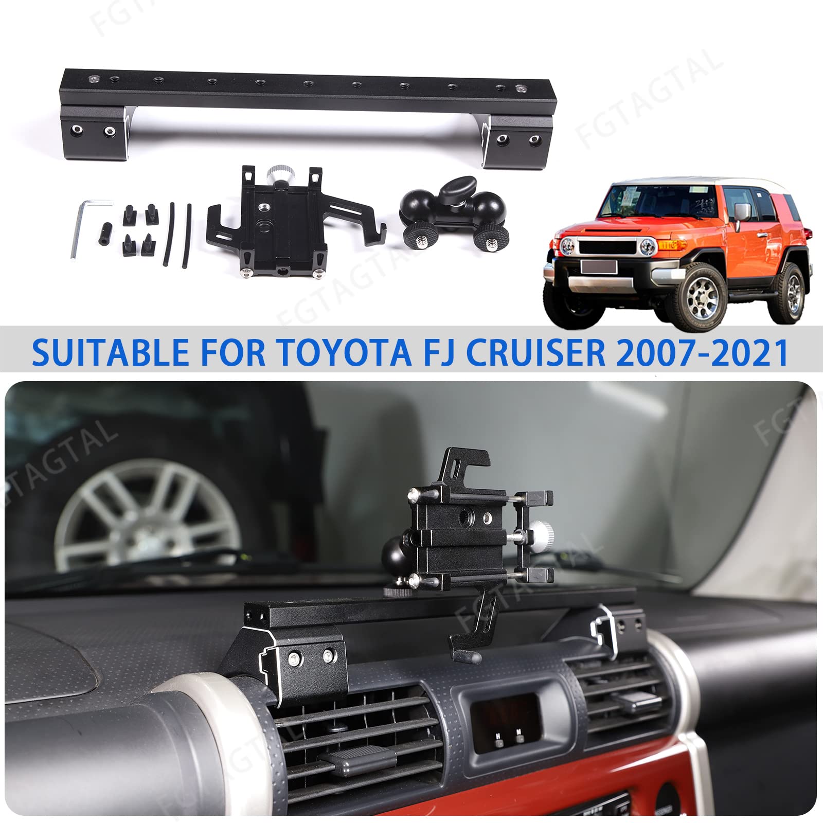 Samochodowy uchwyt na telefon pasuje do Toyot@ FJ Cruiser 2007-2021, wielofunkcyjny uchwyt na deskę rozdzielczą, uchwyt na telefon komórkowy, do samochodu, na deskę rozdzielczą, stojak na telefon