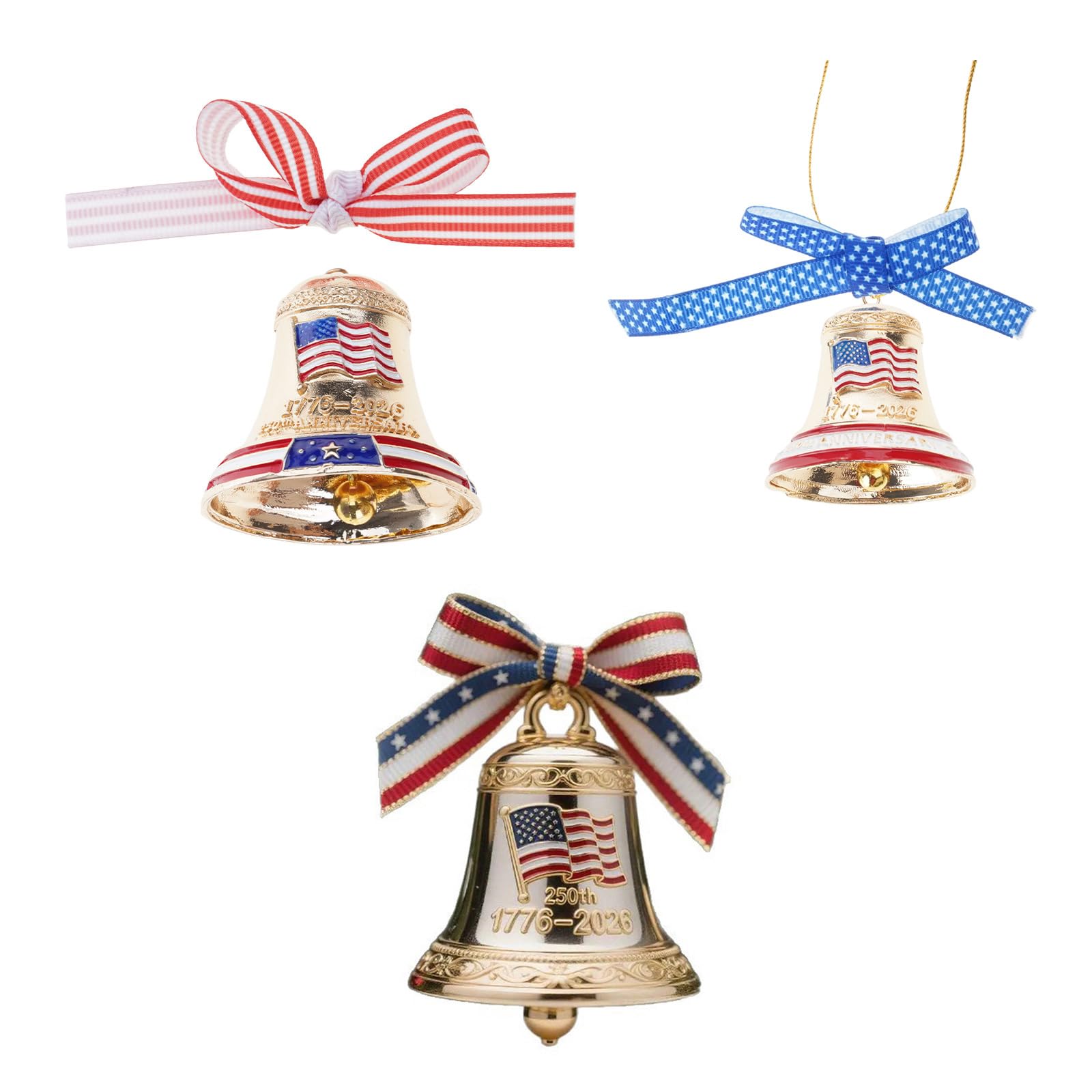 250th Anniversary Bells Ornament Christmas Tree Bells Decoration for Mantels Festival Wreath Holiday Decorations Christmas Ornament