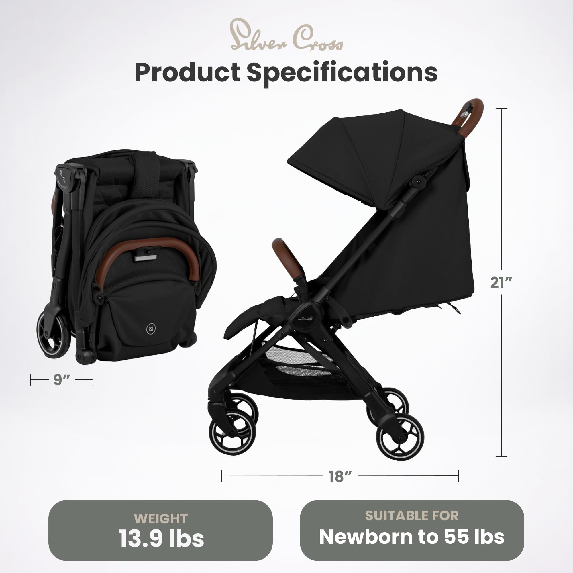 Amazon.com : Silver Cross Clic Compact Travel Stroller – (Space
