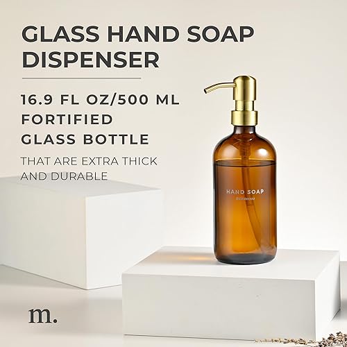 Miniatura 2 de MaisoNovo Juego de dispensador de jabón y loción de baño  2 bombas plateadas de vidrio transparente