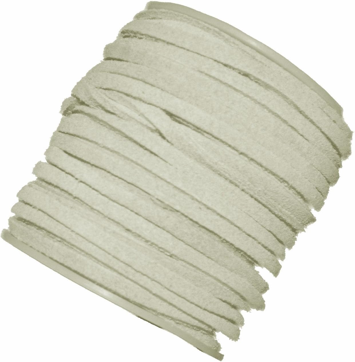 Light White Gray 4mm Flat Genuine Suede Lace Leather Cord 25 Yard Spool 4x1.5mm