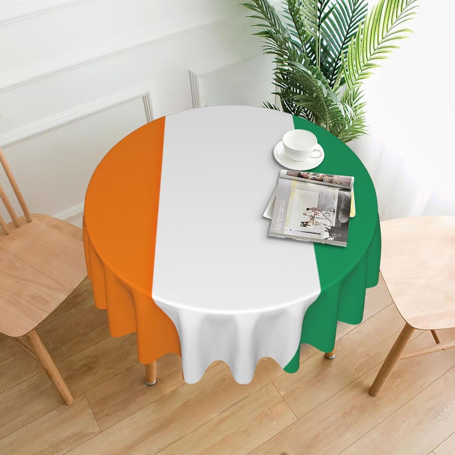 Flag of Cote D'Ivoire Print Wrinkle Free Dining Table Cover for Birthday Party Farmhouse Tablecloths Up to 60 x 60 Inches