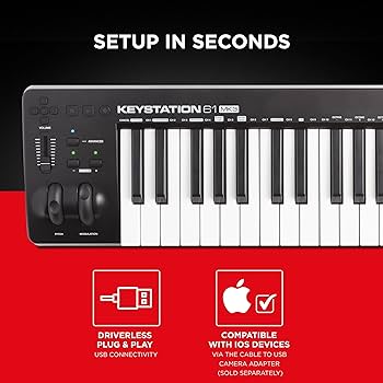 M-AUDIO Keystation 61 MK3 - Synth Action 61 Key USB MIDI Keyboard