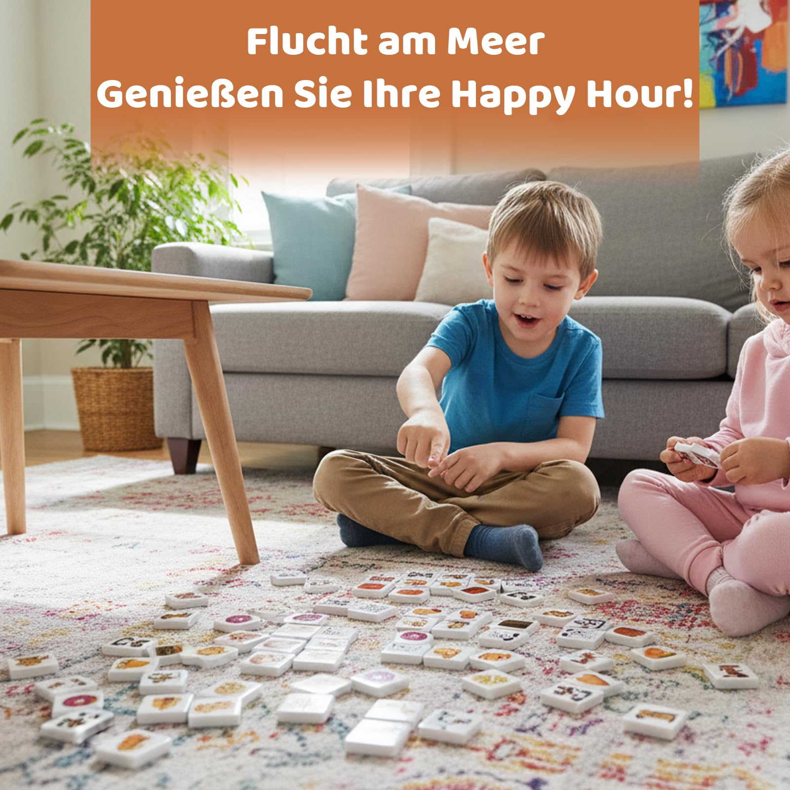 68 Stück Mahjong Spiel Set, Seaside Escape Spiel mit 65 Mahjong Blöcken und Aufklebern, Reisespiel mit Flaggenmuster für Familie und Urlaub