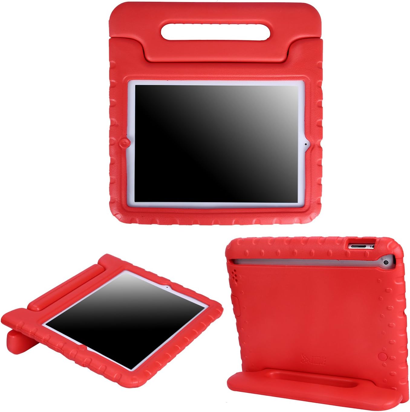 HDE iPad 2 3 4 Case for Kids - Shock Proof Bumper Heavy Duty Protective Cover Handle Stand for Apple iPad 2nd 3rd 4th Generation Tablet (Red)