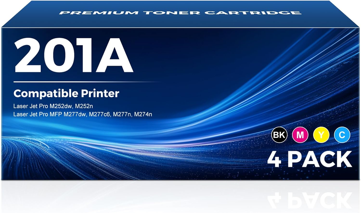 201A Toner Cartridges 4 Pack High Yield Replacement for HP 201A 201X HP201A HP201 Color Laser Jet Pro M252dw M252dw MFP M277dw M277c6 M277n M274n M252 MFP M277 Printer Ink Black Cyan Magenta Yellow