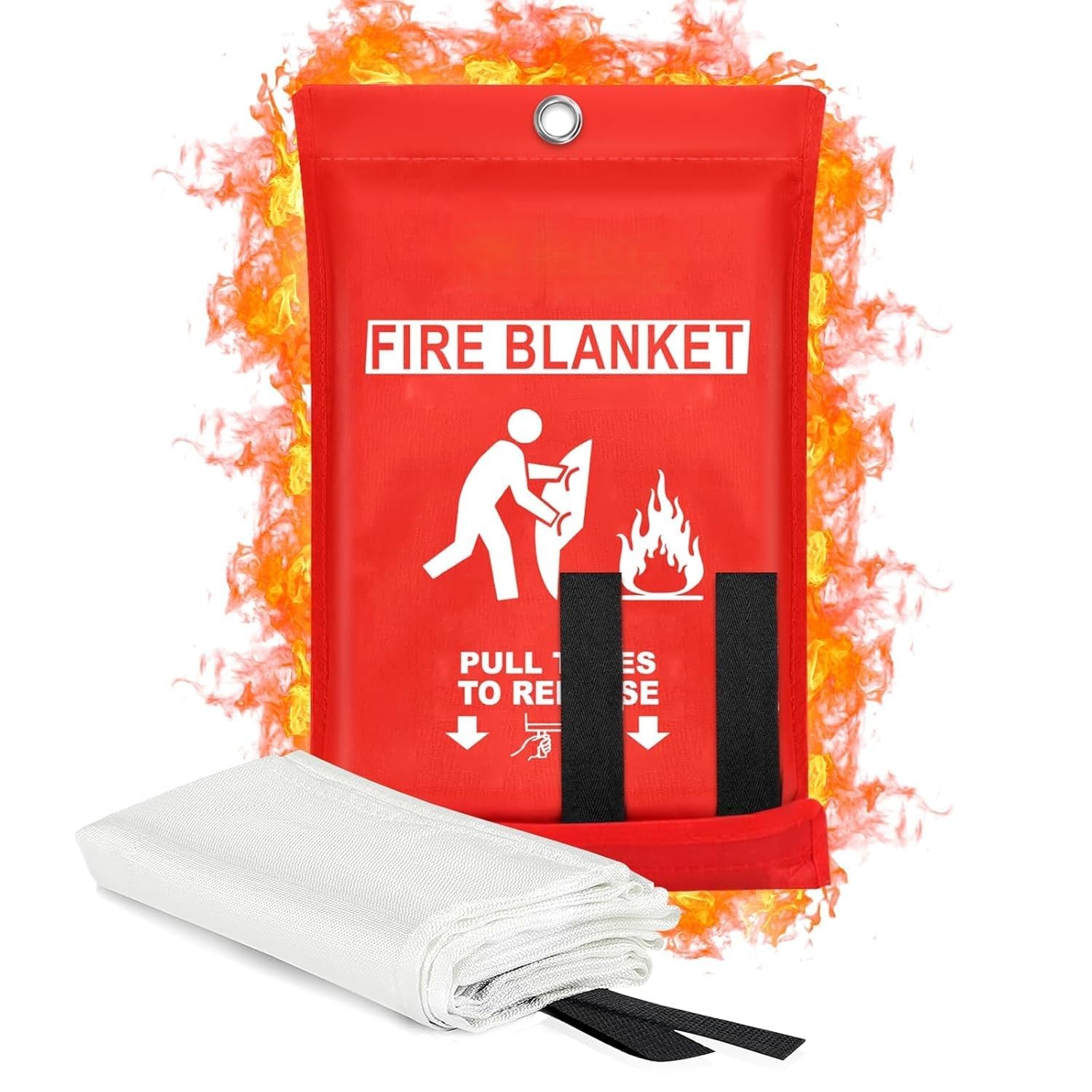 Fire Blanket 1m x 1m Fiberglass Emergency Fire Safety Blanket | Flame Retardant Fire Suppression Blanket with Soft Storage Case | For Kitchen, Home, School, Car, Office, Garage & Camping (1)-image-30