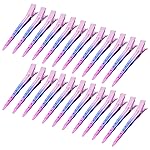 24 Packs Duck Bill Clips, Bantoye 3.35 Inches Rustproof Metal Alligator Curl Clips with Holes for Hair Styling, Hair Coloring, Matte Gradient Pink