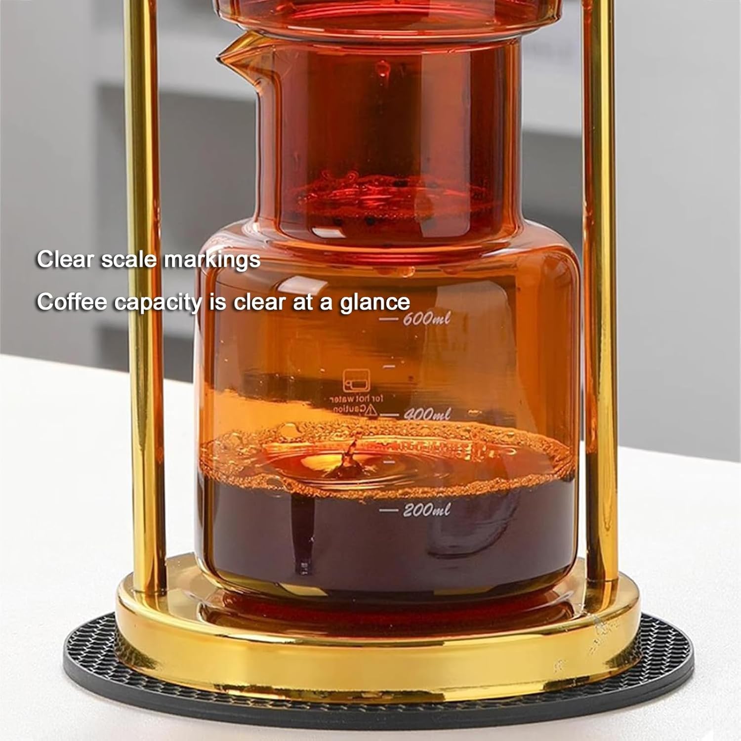 Ekspres do kawy Cold Brew, 600 ml, dzbanek ze szkła borokrzemowego, rama ze stali nierdzewnej, regulowany przepływ wody, system powolnej ekstrakcji na zimno, do domowego biura