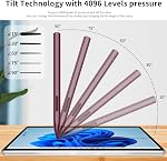 Stylus Pen for Microsoft Surface Pro 9/8/X/7/6/5/4/3 Surface Go 3/2/1 Surface Laptop/Studio/Book 4/3/2/1 with 4096 Tilt Pressure Palm Rejection Magnetic Attachment Rechargeable, Red