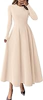 PRETTYGARDEN Women's Long Sleeve Midi A-Line Cocktail Dress Elegant Flowy Modest Fall Winter Party Dress 2026