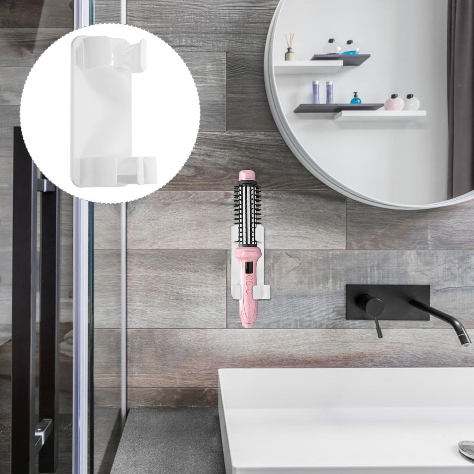 VICASKY Hair Tool Organizer Wall Mounted Multi Functional Blow Dryer Rack for Bathroom Easy Installation Compact Design Durable Holder for Curling Irons and Hair Tools