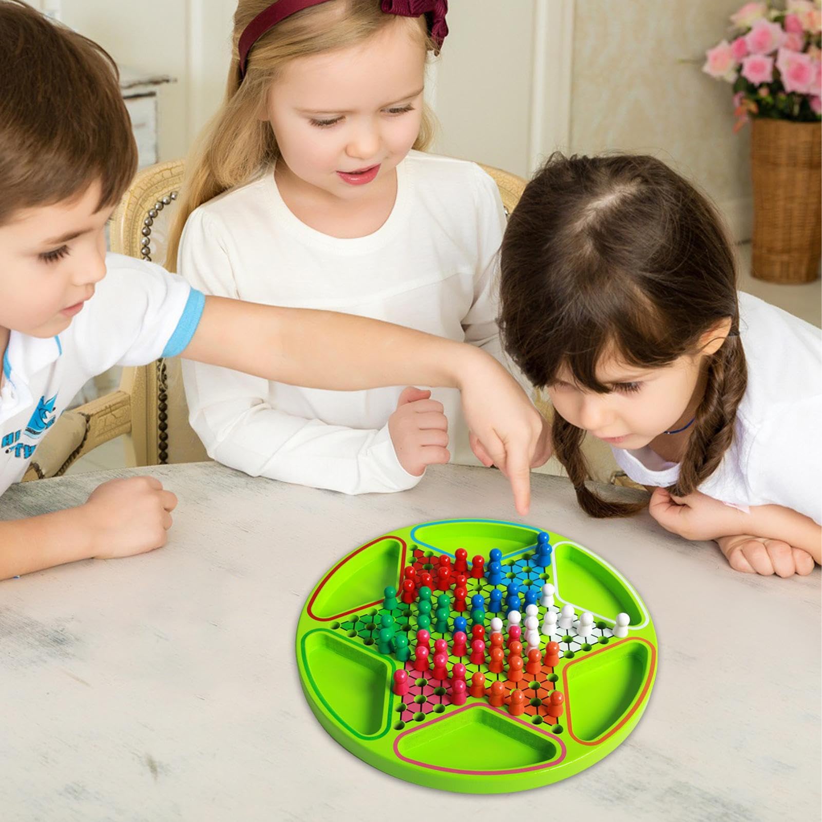 Juego De Mesa De Damas para Adultos Juguetes De Mesa Hexagonales De | Damas De Viaje Con Fichas De Madera De Colores para Niños Niñas Adultos Reuniones Familiares Viajes Escuela