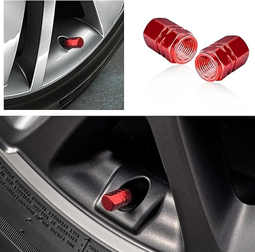 Miniatura 6 de Ziciner 12 tapas para válvulas de neumáticos de automóvil, cubiertas de vástago de válvula de rueda de aleación de aluminio con anillo de goma,