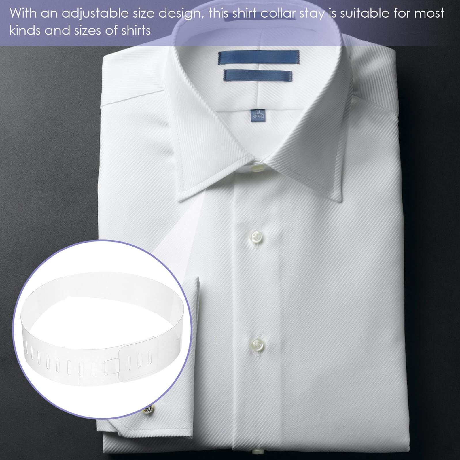 Didiseaon 100 piezas Soportes Transparentes para Cuello de Camisa PVC Duradero Fijación Fácil para Moldear y Forma y Compacto para Hombre y Viaje