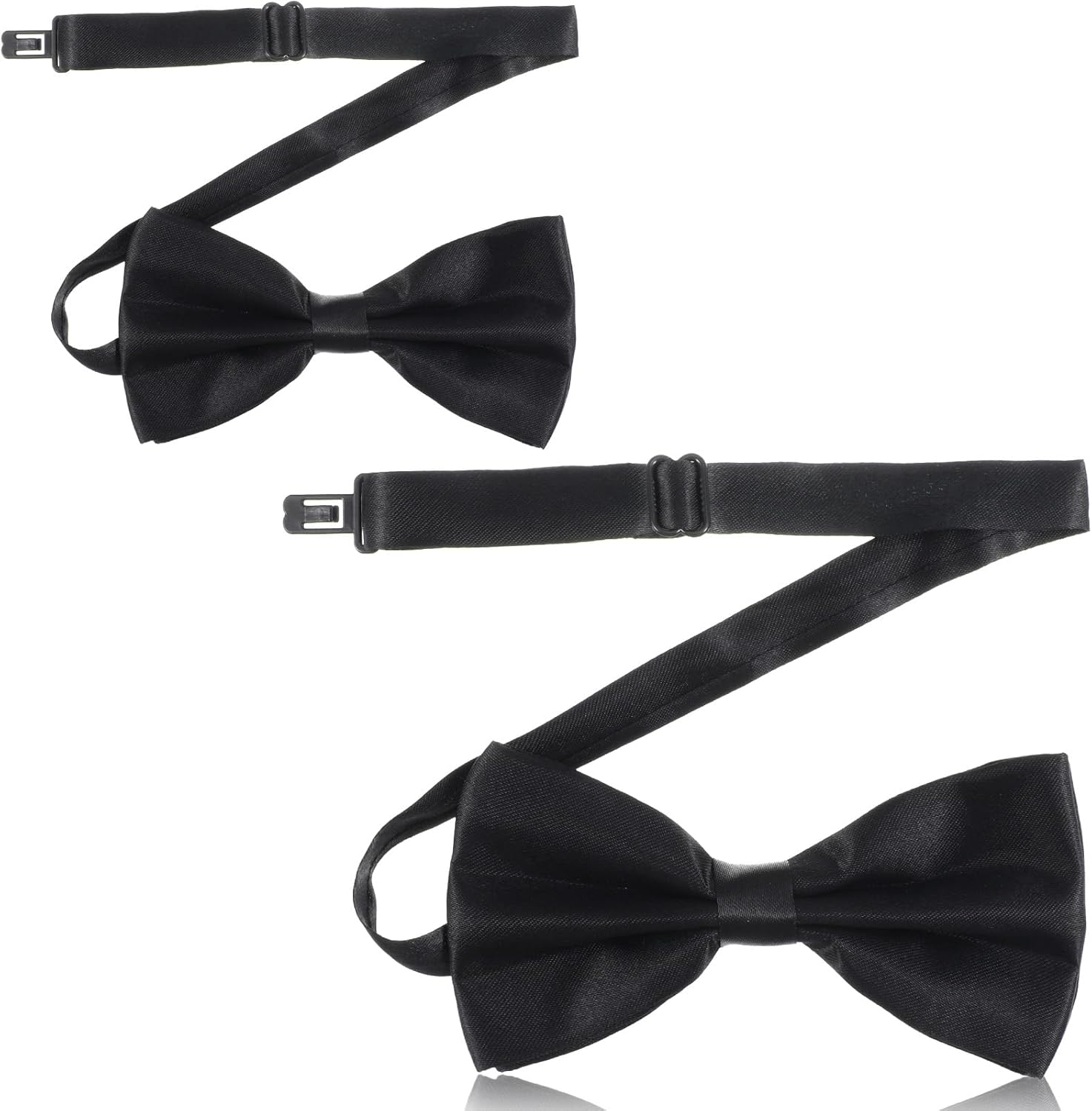 Mabor 2Pcs Bow Tie Adjustable Pre-tied Necktie for Men Boys Classic Pre Tied Neck Ties for Graduation Wedding Costume Party