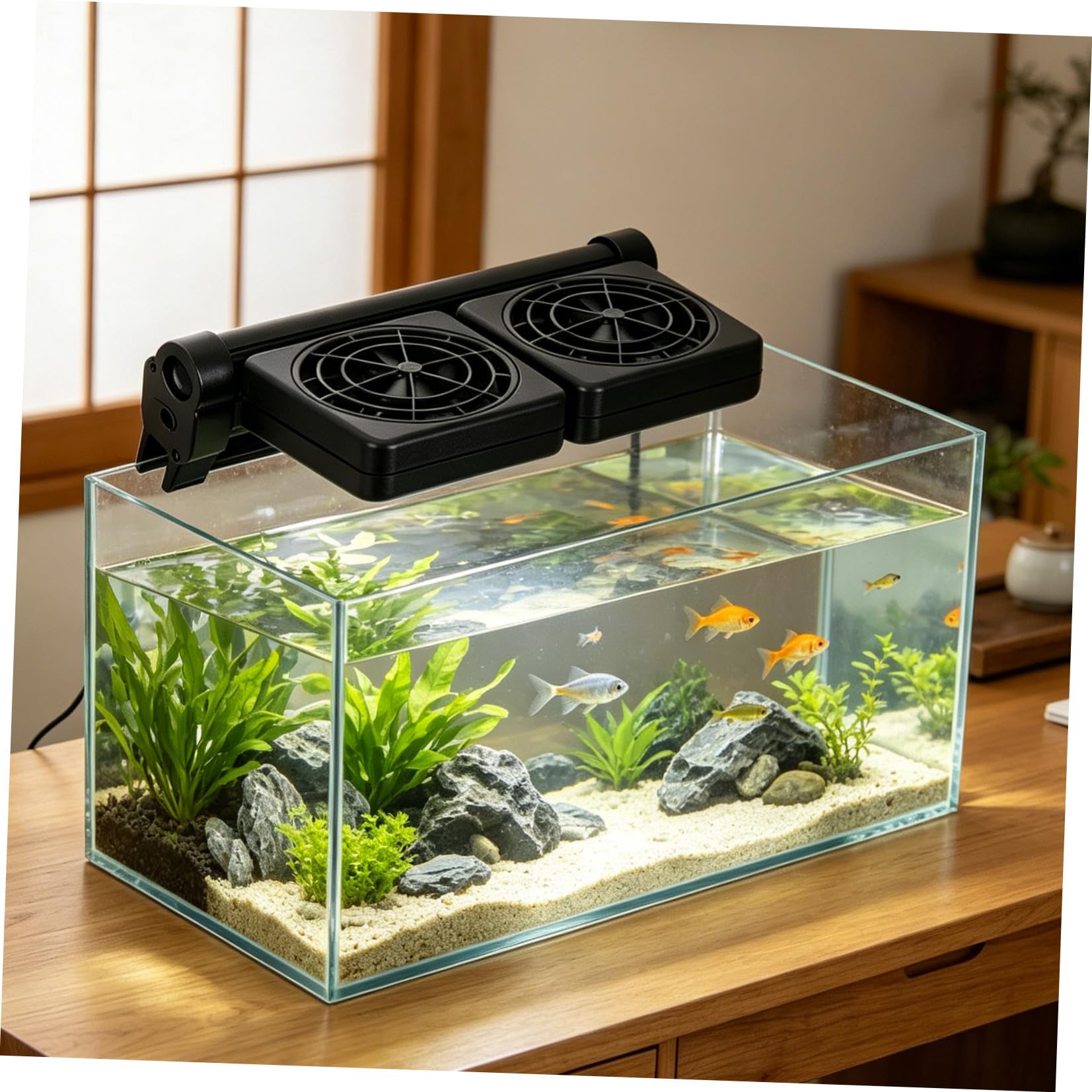 Ventilador para Acuario de 2 Cabezales, Silencioso, 2 X 1, 9w, Abs
