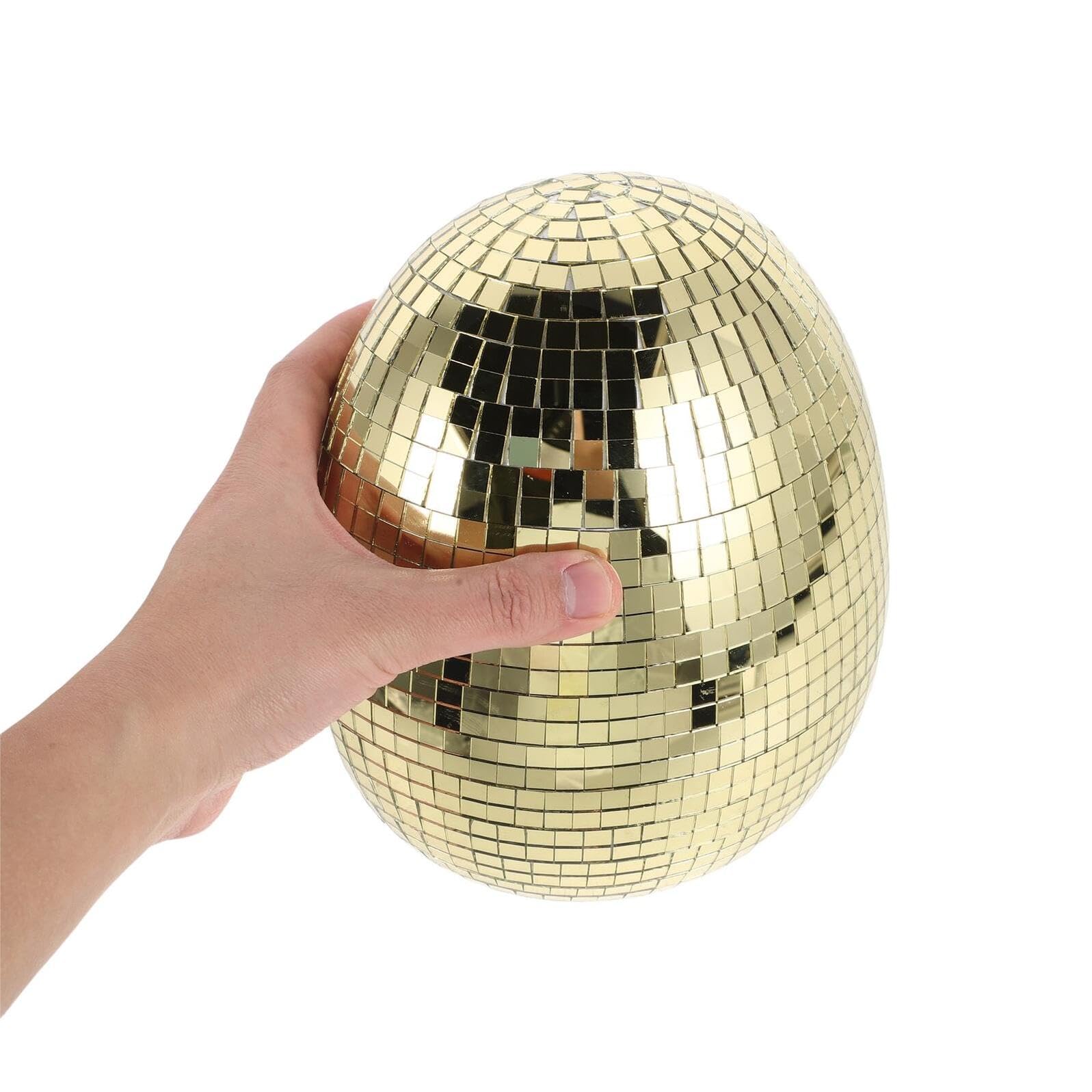 Toyvian Œuf Disco Miroir Doré 23x18x14,5 Cm Décoration Réfléchissante de Pâques pour Jardin, Mariage et Fête Accessoire Photo Booth Suspendu pour Ambiance Festive