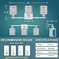 Vista 3 de Leading Lighting Lámpara de pared de cristal de polígono de 3 luces de 24 pulgadas con acabado cromado, moderna y concisa lámpara de pared