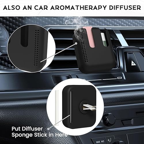 Miniatura 3 de CAHOTO Soporte de bálsamo labial de silicona para ventilación de automóvil, fácil de instalar y quitar, soporte para lápiz labial para automóvil,