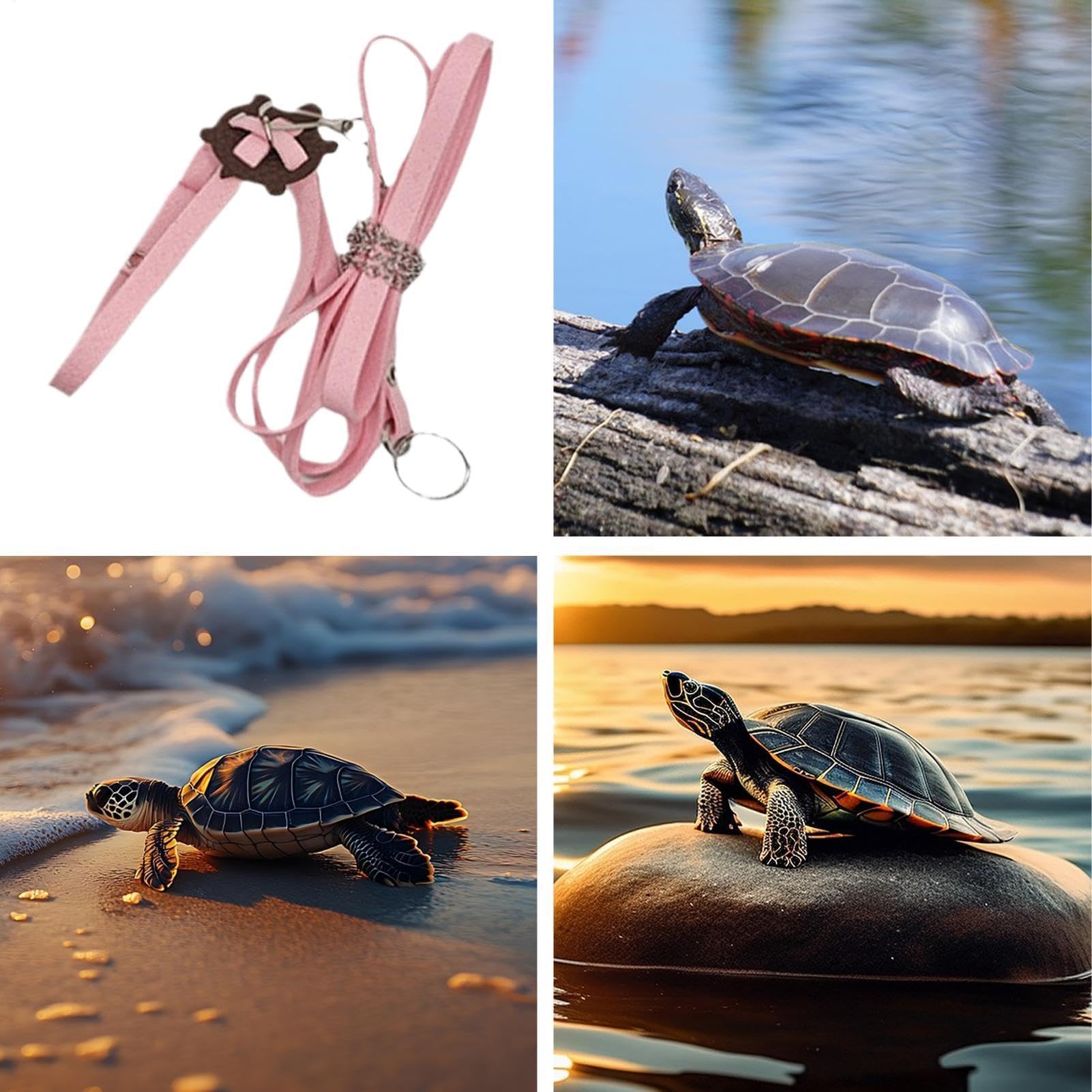 Hundegeschirr für Schildkröten, für Spaziergänge im Freien, verstellbarer Brustgurt, Gelb / Hellrot, ausbruchsicher, kleine Schildkrötenleine für Reptilienkäfig, Reisezubehör