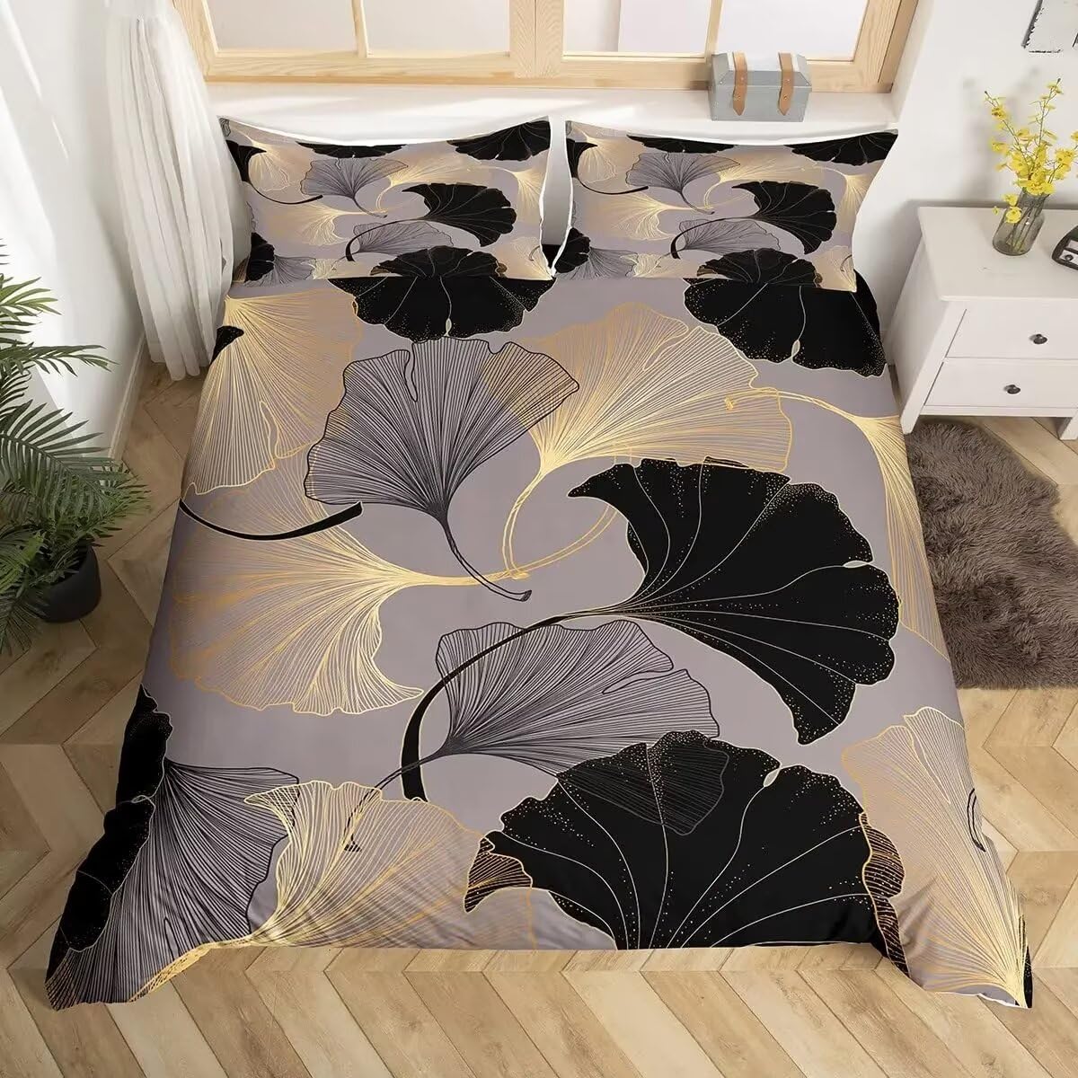 Housse de couette 240x260 végétale en microfibre pour transformer votre chambre en oasis de nature