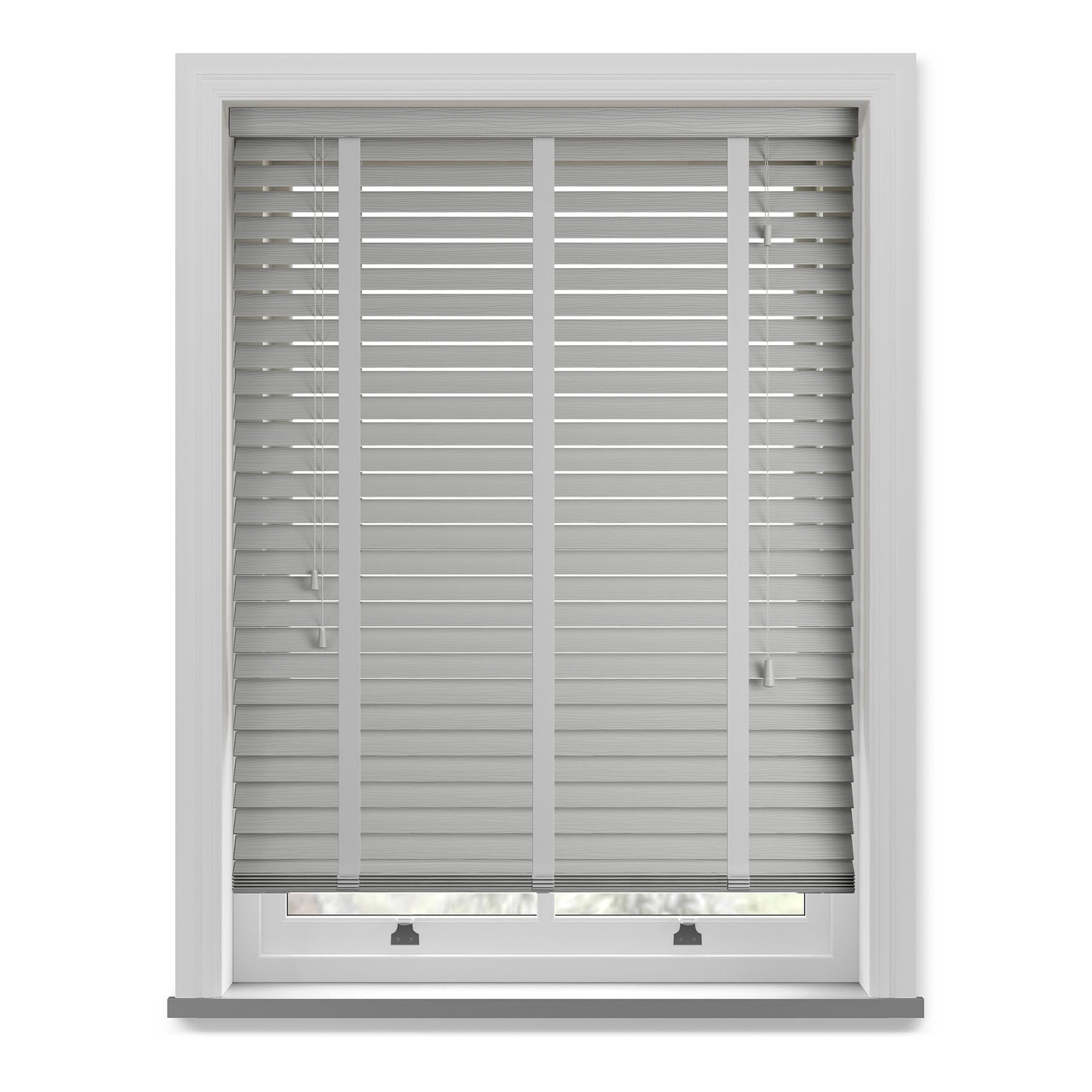 Made to Measure Faux Wood Venetian Blind with Tapes - Dove Grey